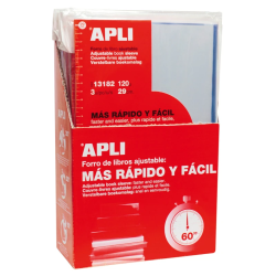 Capas de Forrar Livros Ajustáveis Apli Transparentes 75 Mícrons - pack com 5