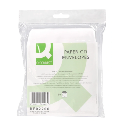 Envelopes de Papel para CD / DVD Q-Connect com Janela (Pack 50 Unidades)