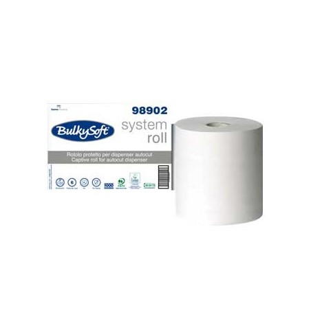 Rolos de Toalha Seca Mãos BulkySoft 250m x 21cm 2 Folhas