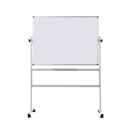 Quadro Branco Magnético Giratório com Rodas Bi-Office Revolver Dupla Face (150x120 cm)