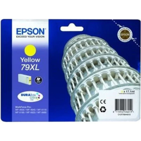 Tinteiro Original Epson 79XL Amarelo de Alto Rendimento (C13T79044010) 17.1ml