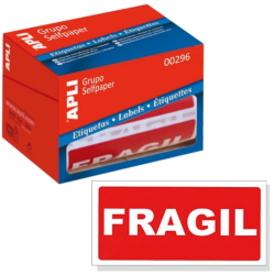 Etiquetas Adesivas de Sinalização Frágil Apli 50x100mm – Rolo de 200 Unidades