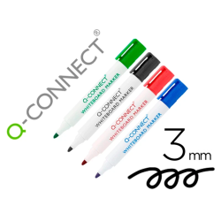Marcador para Quadro Branco Q-Connect Ponta Redonda 3mm
