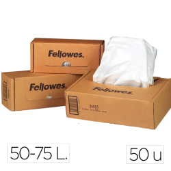 Sacos para Destruidoras de Papel Fellowes 53–75 Litros (Pack 50 Unidades)