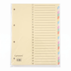 Separadores em Cartolina A4 com 24 Posições (180 g/m²)