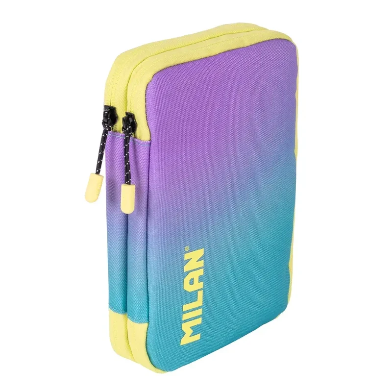 Estojo Escolar MILAN Sunset Duplo com Material – Turquesa