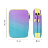 Estojo Escolar MILAN Sunset Duplo com Material – Turquesa