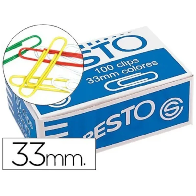 Clips Coloridos 33 mm Nº 4 – Caixa 100 Unidades