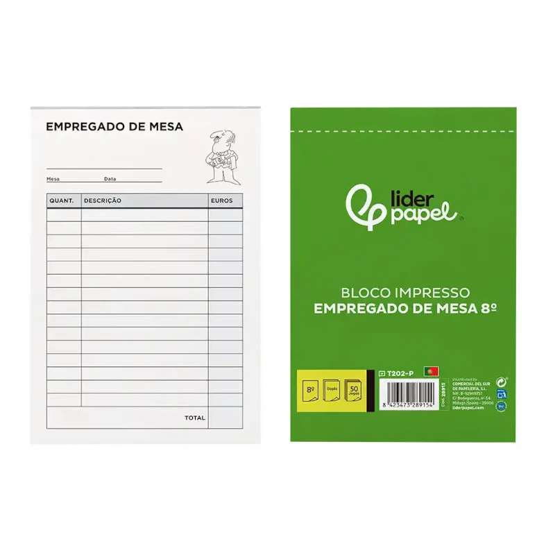 Bloco Empregado de Mesa com Duplicado