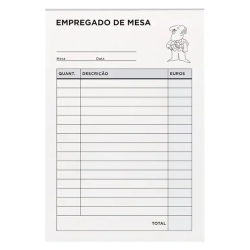 Bloco Empregado de Mesa com Duplicado | Risco de Lápis
