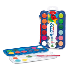 Aguarelas GIOTTO em Pastilhas com Pincel – 12, 24 ou 36 Cores