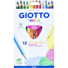 Lápis de Cor GIOTTO Mega Tri – 12 Cores, Mina 5,5 mm