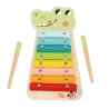 Xilofone infantil de madeira Crocodilo Imaginovo com 8 lâminas coloridas