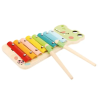 Xilofone infantil de madeira Crocodilo Imaginovo com 8 lâminas coloridas