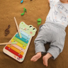Xilofone infantil de madeira Crocodilo Imaginovo com 8 lâminas coloridas