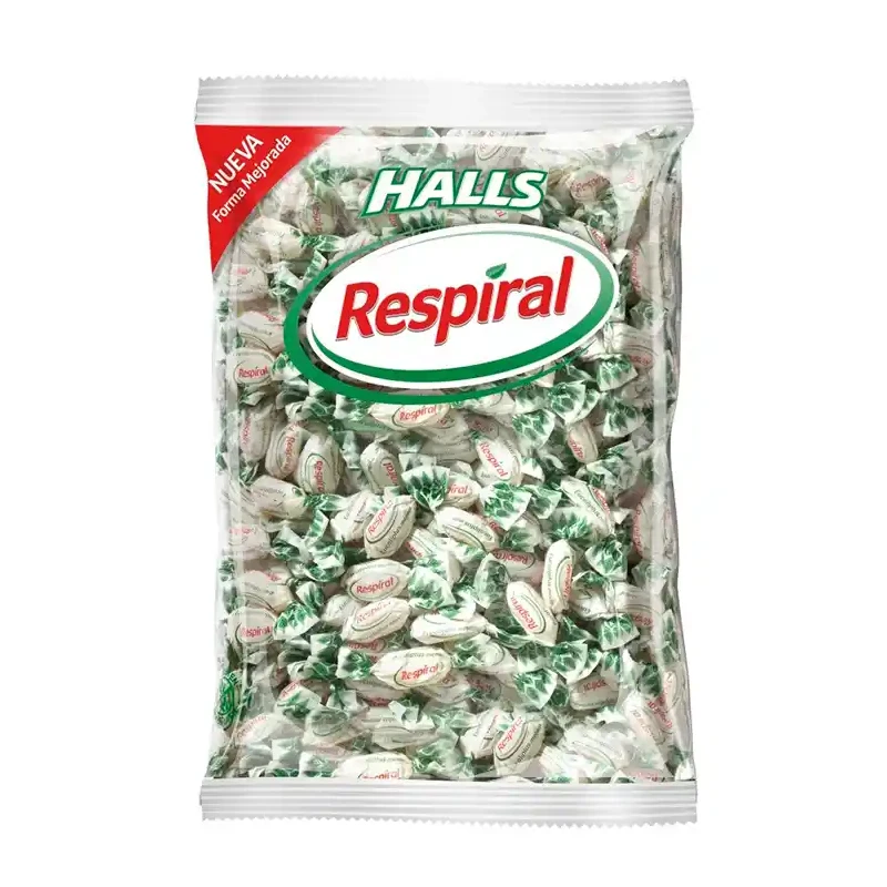 Rebuçados de Cortesia Respiral Halls Menta e Eucalipto (Saco de 1 kg)