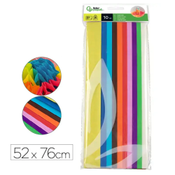 Papel Seda Cores Sortidas 52 x 76 cm 18 g/m² – Pack 10 Folhas