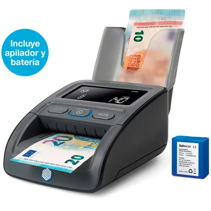 Detetor de Notas Falsas Safescan 155-S Complete com Contador e Bateria