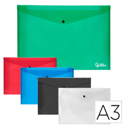 Envelopes plásticos coloridos A3