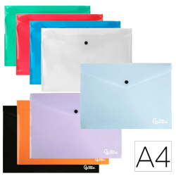 Envelopes plásticos coloridos A4 com mola