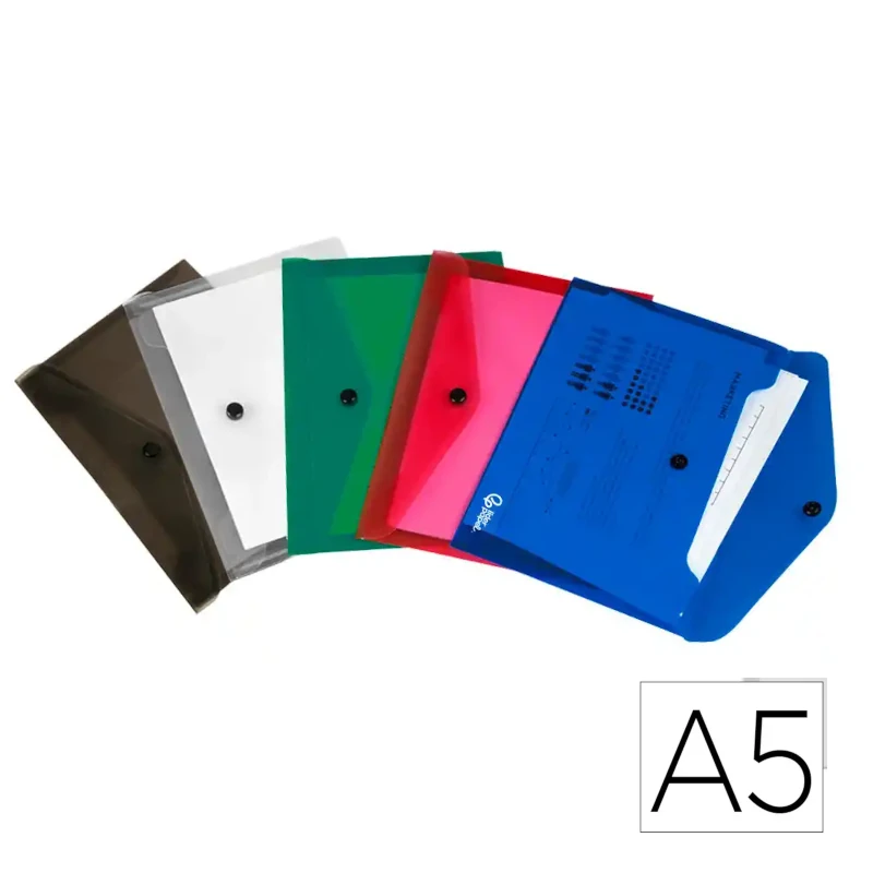 Envelopes plásticos A5 coloridos