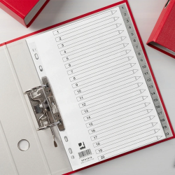 Separadores A4 plásticos com 20 posiçóes numeradas