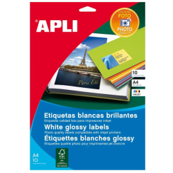 Papel Autocolante A4 branco Brilhante