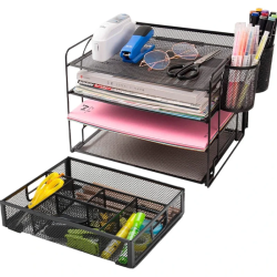 Organizador de Secretária Q-Connect KF17291 em Rede Metálica