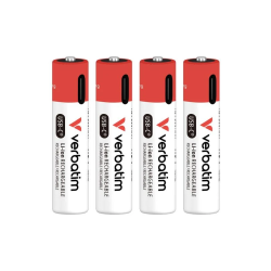 Pilhas Recarregáveis AAA USB-C 1,5V 500mAh Verbatim – Pack 4