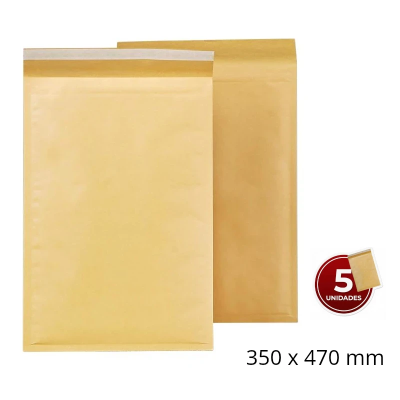 Envelopes Almofadados N.º 10 A3 Creme – Pack 5 Unidades / 350x470 mm