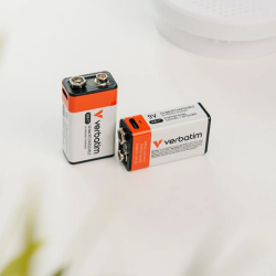 Pilhas recarregáveis 9V USB-C Verbatim