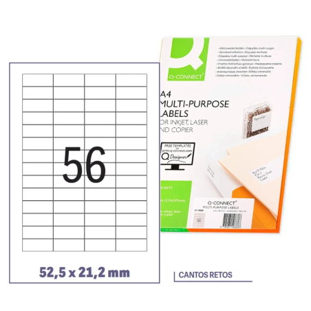 Etiquetas adesivas 52,5x21,2mm (Cx 100fls)
