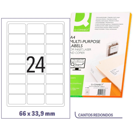 Etiquetas adesivas 66x33,9mm (Cx 100fls)