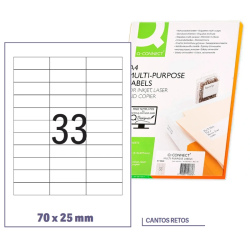 Etiquetas adesivas 70x25mm (Cx 100fls)