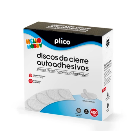 Discos de velcro branco autoadesivos 20mm