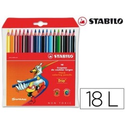 Lápis de cores Stabilo Trio com 24 cores