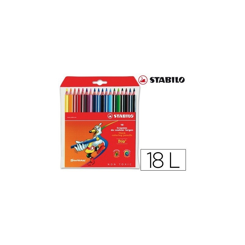 Lápis de cores Stabilo Trio com 24 cores