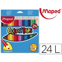 Lápis de cores Maped triangulares com 24 cores