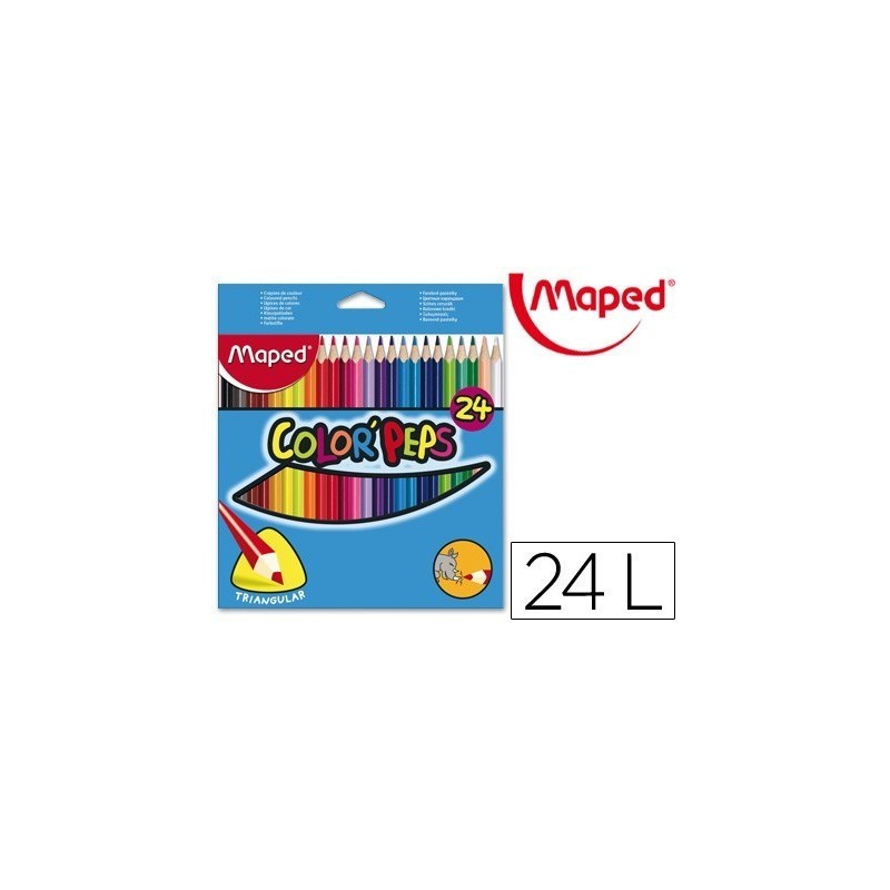 Lápis de cores Maped triangulares com 24 cores