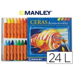 Lápis de cera aguareláveis Manley com 24 cores