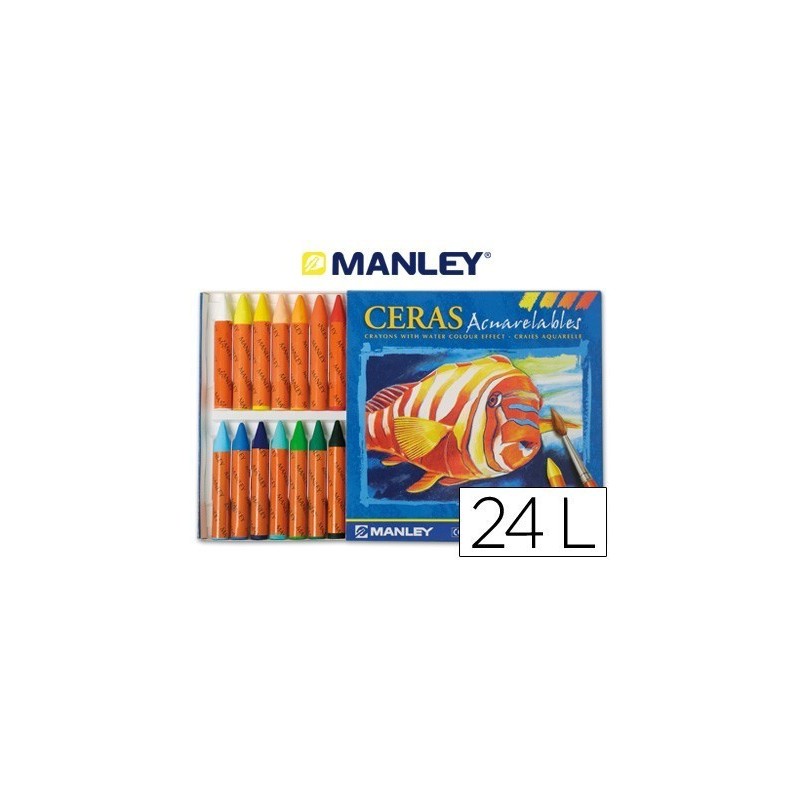 Lápis de cera aguareláveis Manley com 24 cores