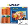 Lápis de cera aguareláveis Manley com 24 cores