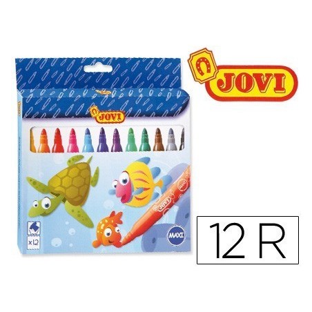 Marcadores de feltro Jovi Maxi com 12 cores