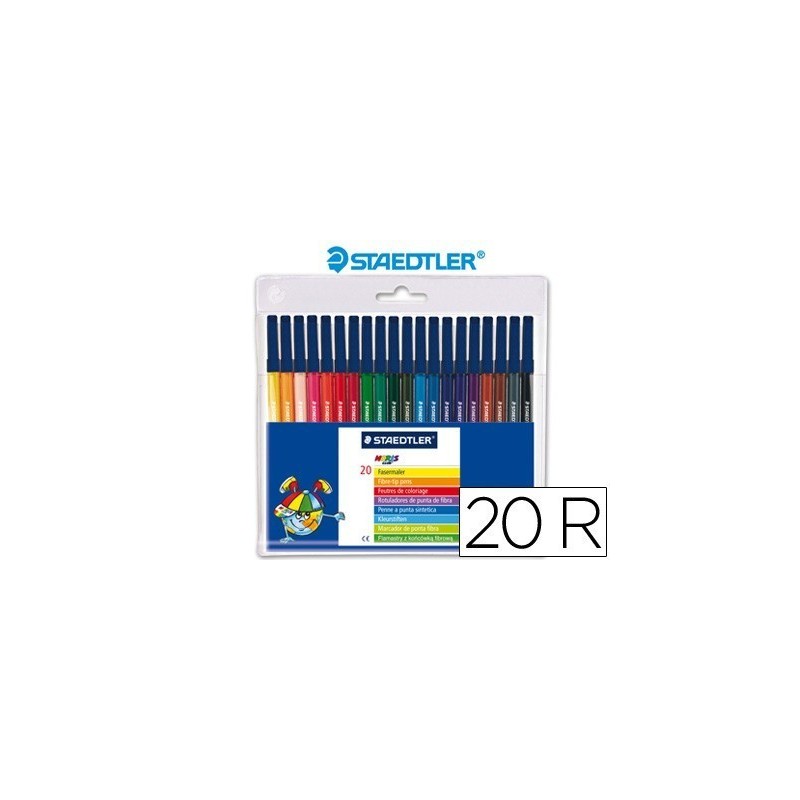 Marcadores de feltro Staedtler Noris Club com 20 cores