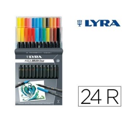 Marcadores pincel Lyra Aqua Brush Duo com 24 cores