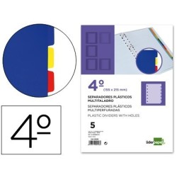 Separadores A5 em plástico com 5 posições