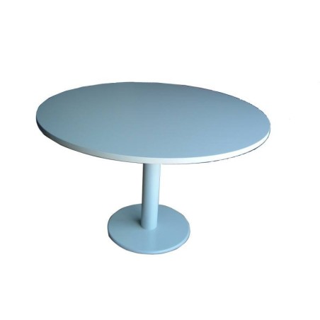 Mesa de Reunião Redonda Ø110cm com Pé Central | Risco de Lápis