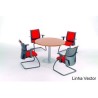 Mesa de Reunião Redonda Ø110cm com Pé Central | Risco de Lápis