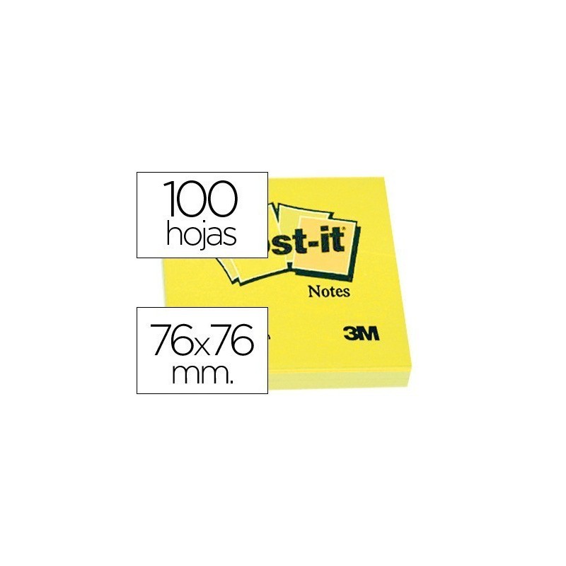 Blocos de notas adesivas Post-It 76x76mm amarelos