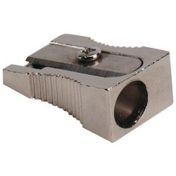 Apara-lápis metálico em cunha de um uso